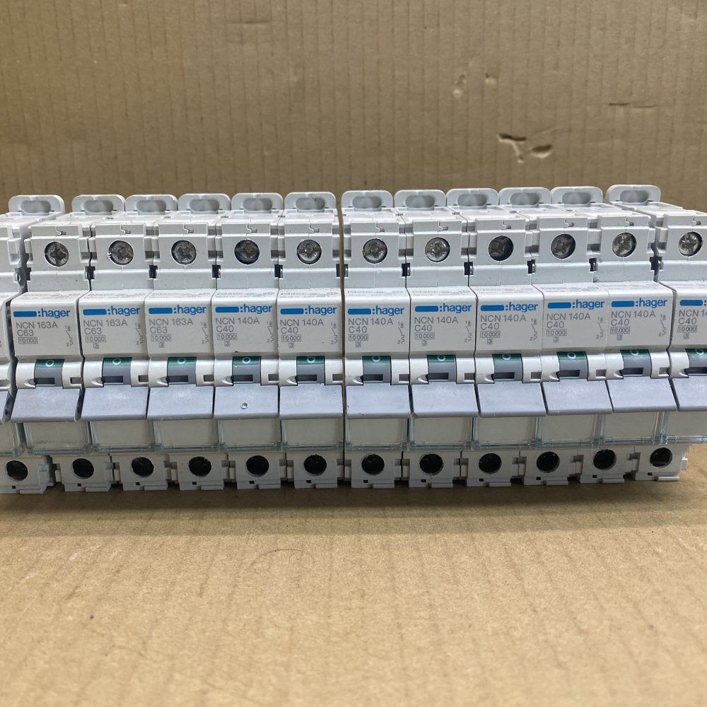MCB Circuit Breakers Hager Single Pole 140-163A 230/400V Set of 12