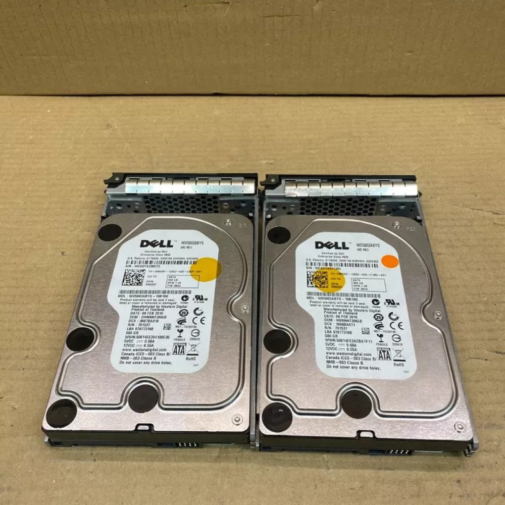 Desktop Hard Drive Lot Dell 500GB SATA 7.2K RPM 3.5in HDD Pair Bulk
