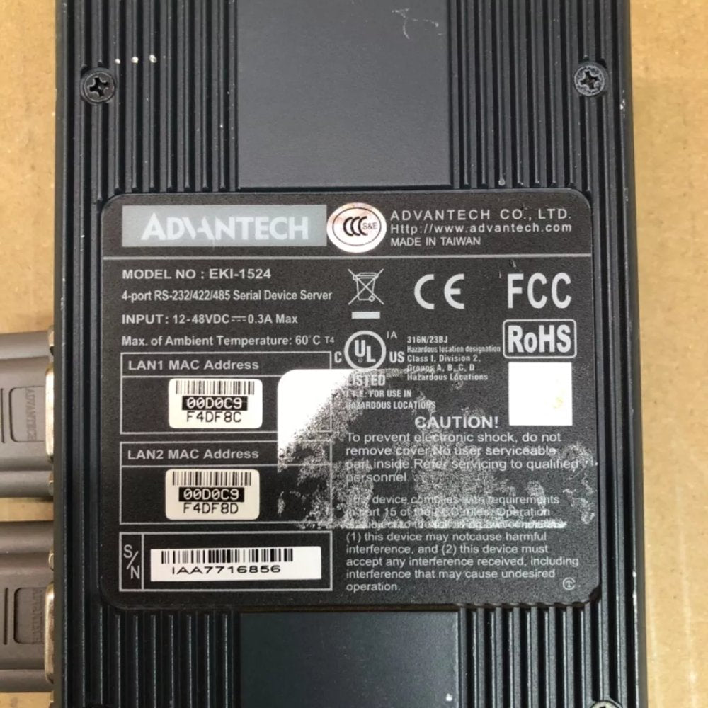 Industrial RS-485 Serial Ethernet Server Advantech EKI-1524 Redundancy