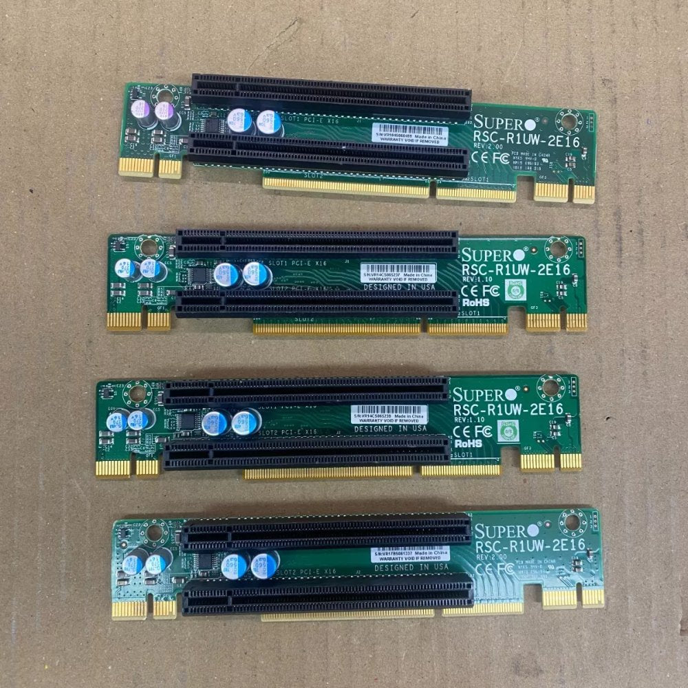Supermicro PCIe Riser Cards RSC-R1UW-2E16 1U WIO Slot Set, Quad Pack