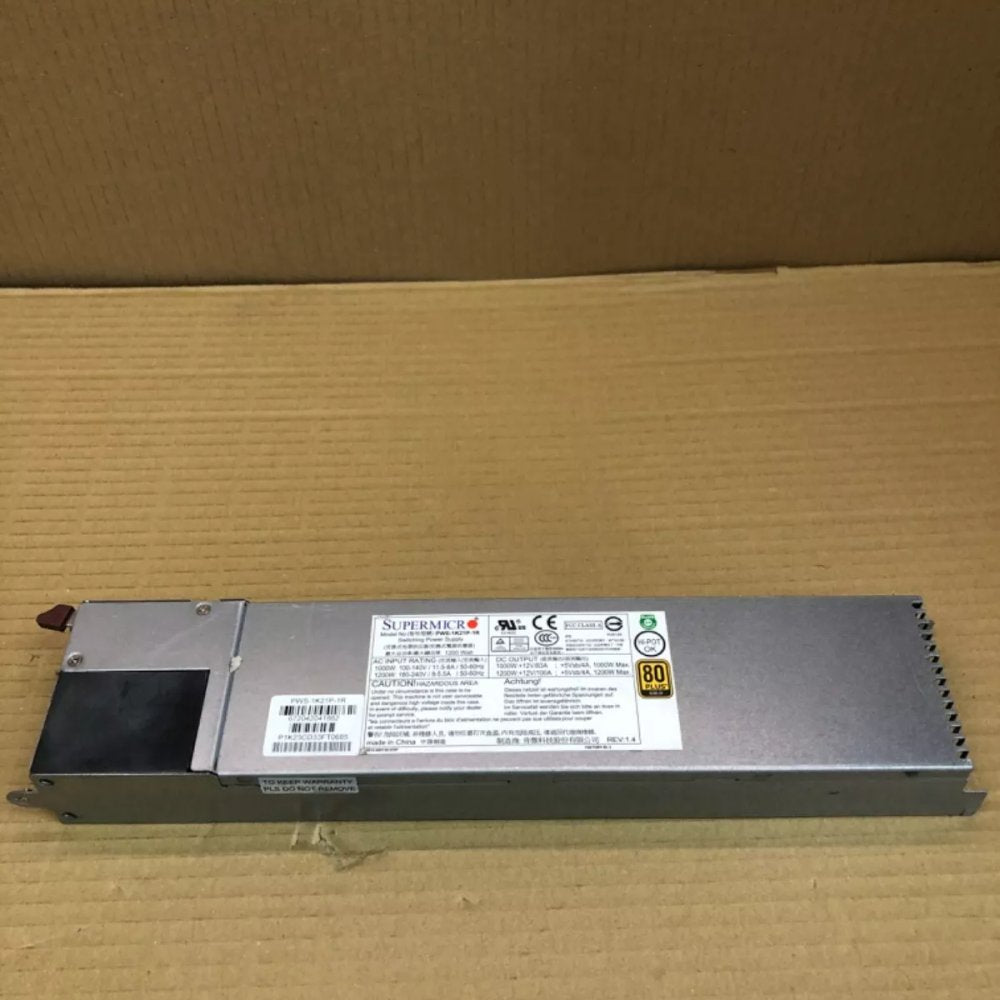 Industrial Server PSU Supermicro 1200W 1U Gold PWS-1K21P-1R Hot-Swap