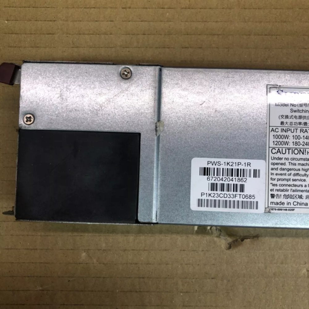 Industrial Server PSU Supermicro 1200W 1U Gold PWS-1K21P-1R Hot-Swap