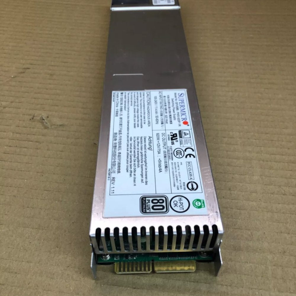 Redundant Power System Supermicro PWS-920P-1R 920W 1U Rack-Mount PSU