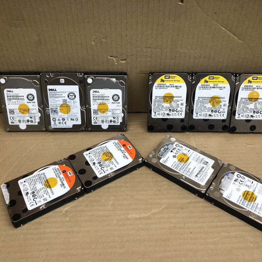 Enterprise SAS Hard Drives 10K RPM WD HP Dell JobLot 10x 12Gbps 900GB 600GB