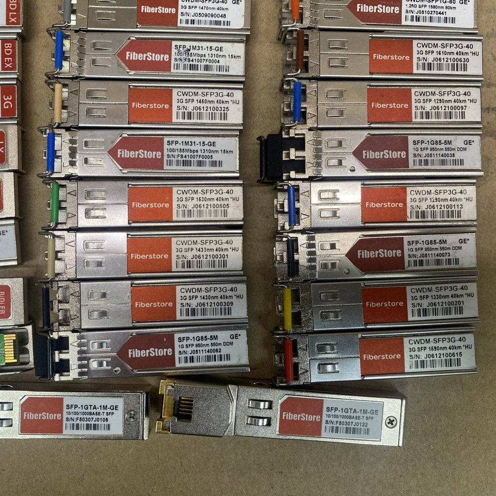 FiberStore Mixed SFP Modules 1G/3G/10G CWDM/BiDi Dual LC 40km, 36-Pack