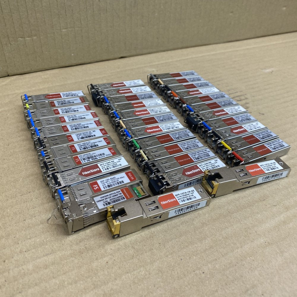 FiberStore Mixed SFP Modules 1G/3G/10G CWDM/BiDi Dual LC 40km, 36-Pack