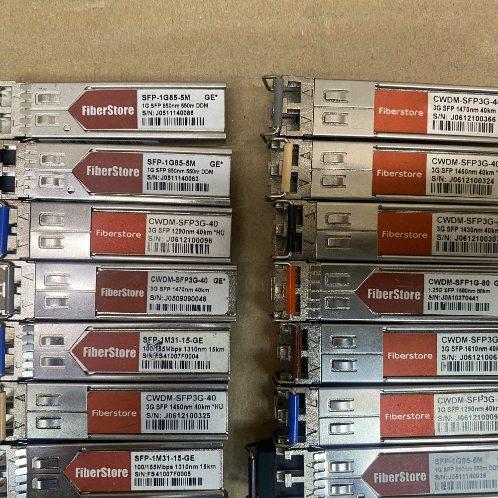 FiberStore Mixed SFP Modules 1G/3G/10G CWDM/BiDi Dual LC 40km, 36-Pack