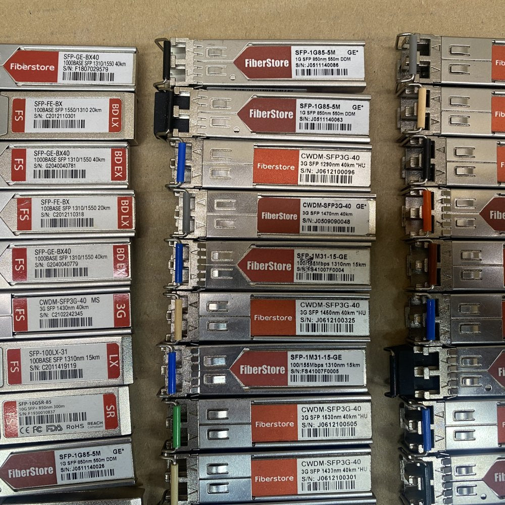 FiberStore Mixed SFP Modules 1G/3G/10G CWDM/BiDi Dual LC 40km, 36-Pack