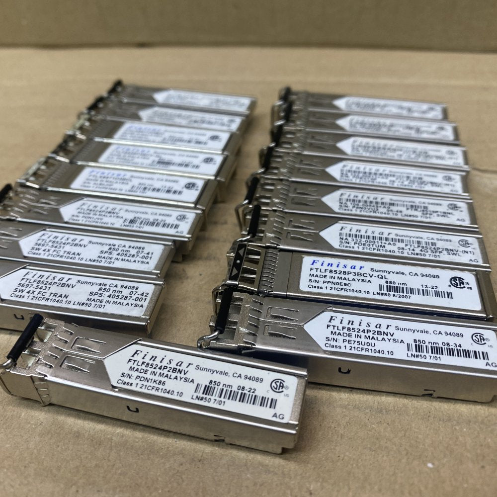 Professional Optical Modules 1G/10G Multi-Mode Finisar SFP Lot of 17