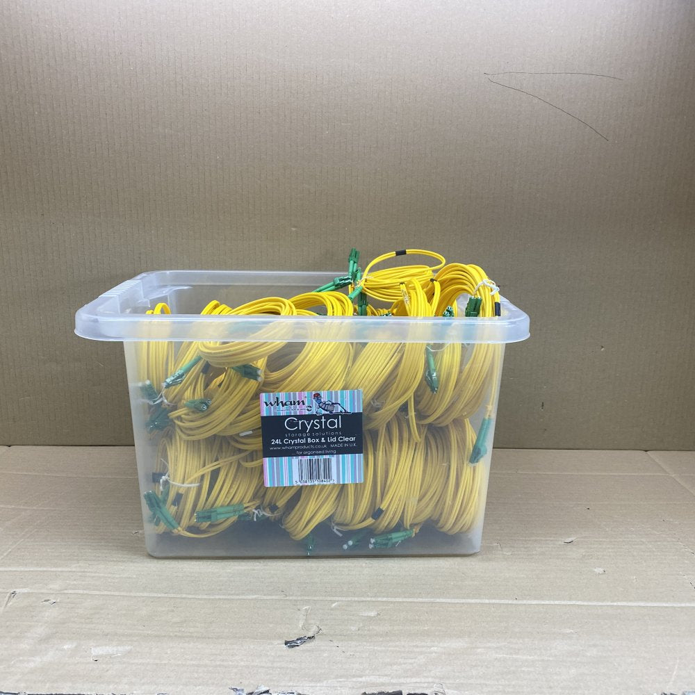 Optical Networking Yellow LC/APC Fiber Optic Cables, Assorted Lengths, 40 Pieces
