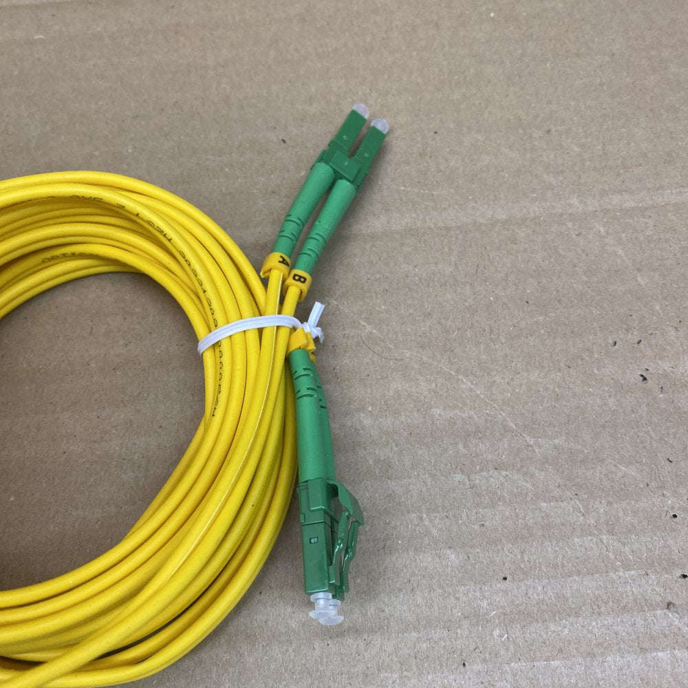 Optical Networking Yellow LC/APC Fiber Optic Cables, Assorted Lengths, 40 Pieces