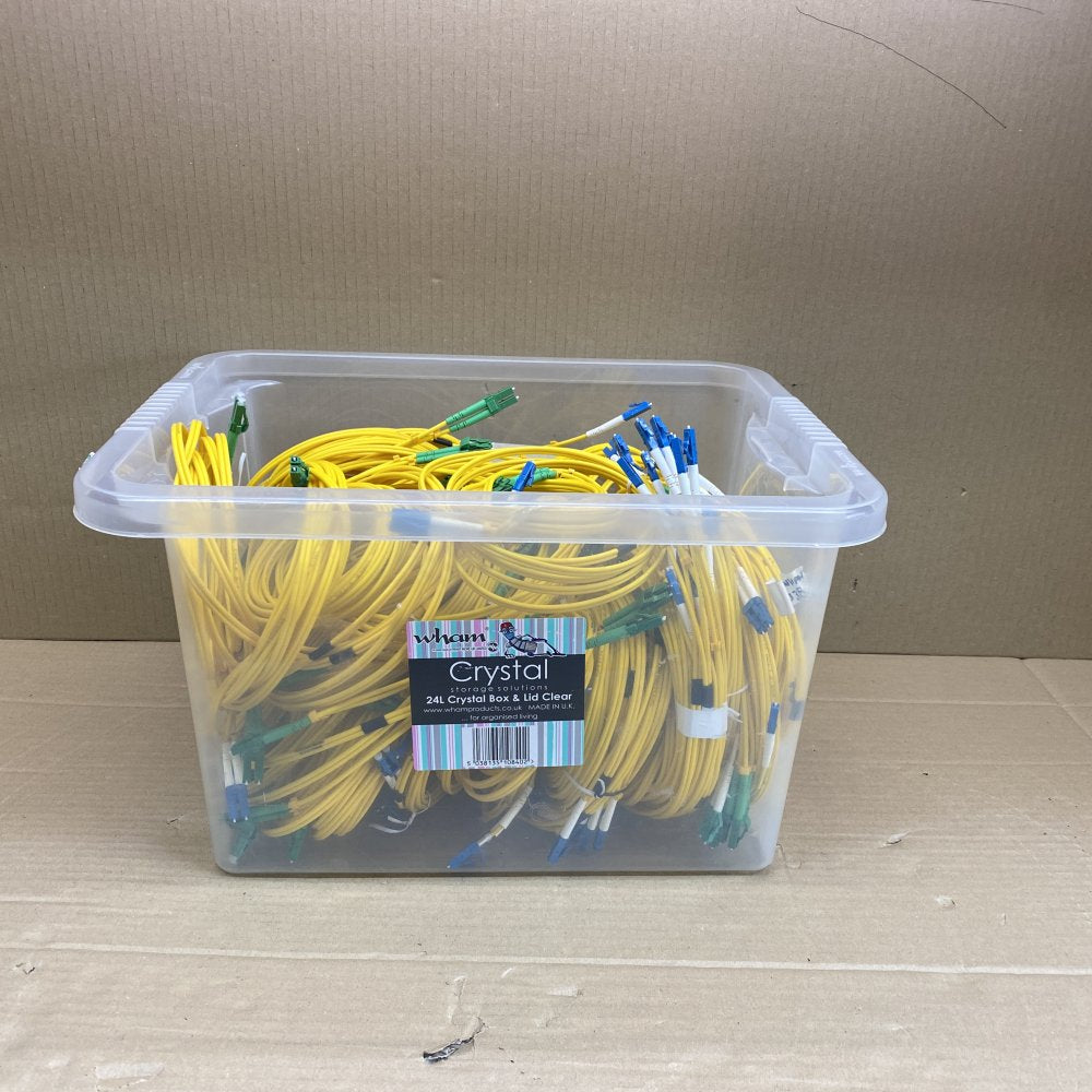 LC/APC to LC/UPC Fibre Optic Cables Set, 40 Assorted Lengths Networking