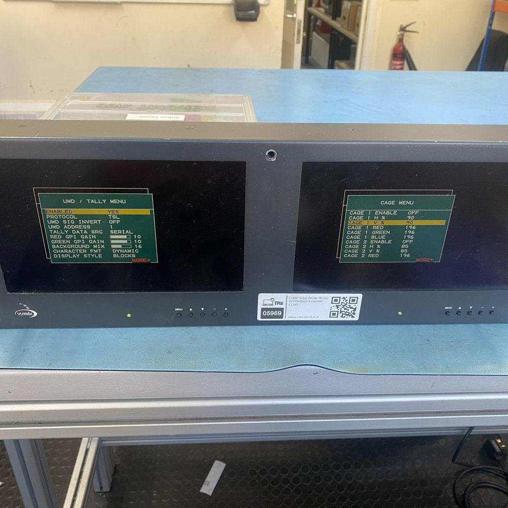 Broadcast Dual HD-SDI Monitor Vutrix DPTP9HDSDI 9 Inch 1080p Display