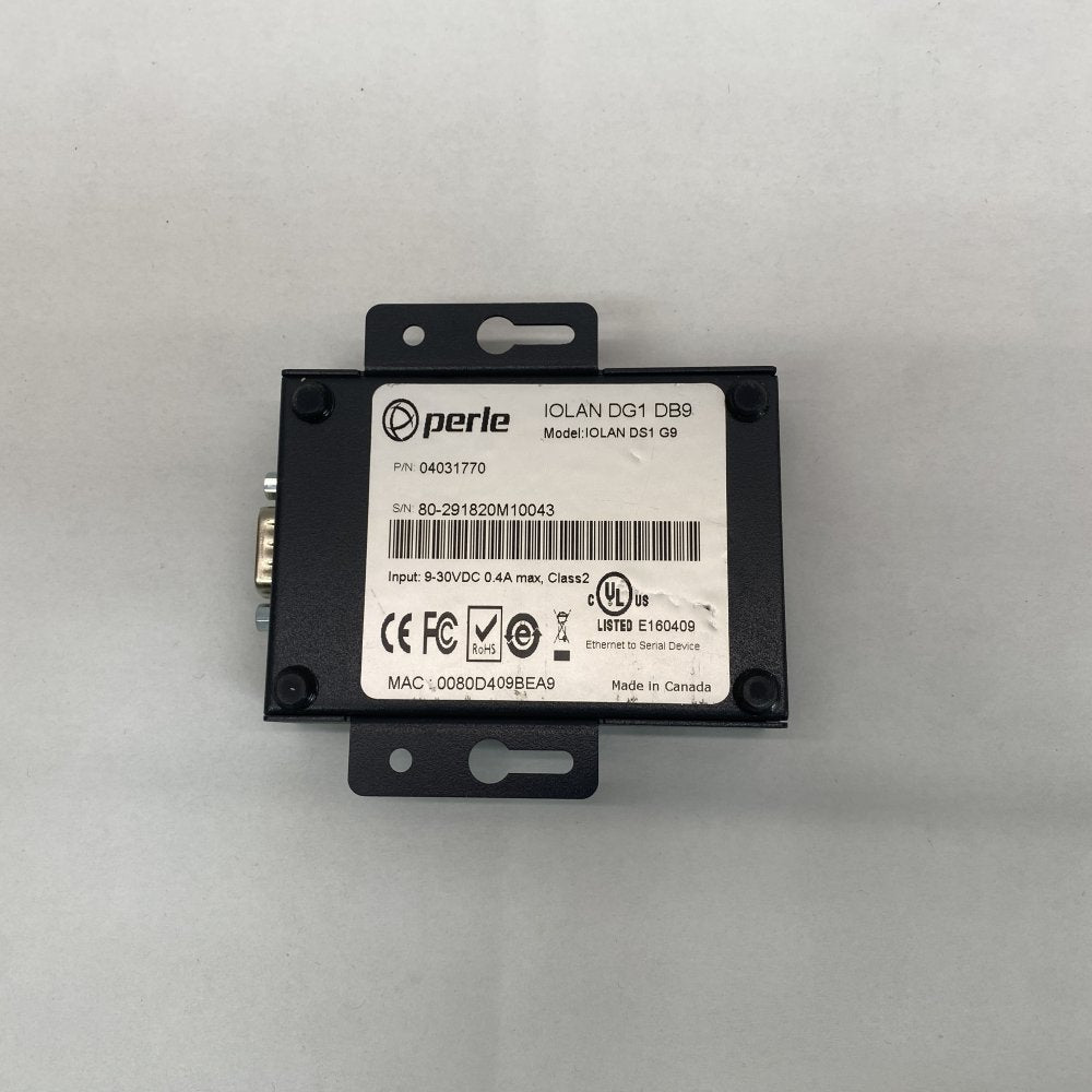 Industrial Serial Device Server Perle Iolan DG1 DB9 Ethernet Rack-Mount