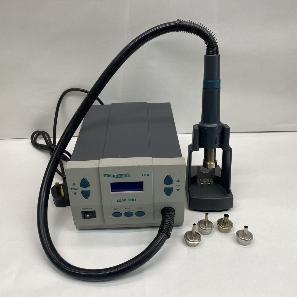Industrial Hot Air Rework Station, 1300W, Quick 861DE, 4 Nozzle, 220V