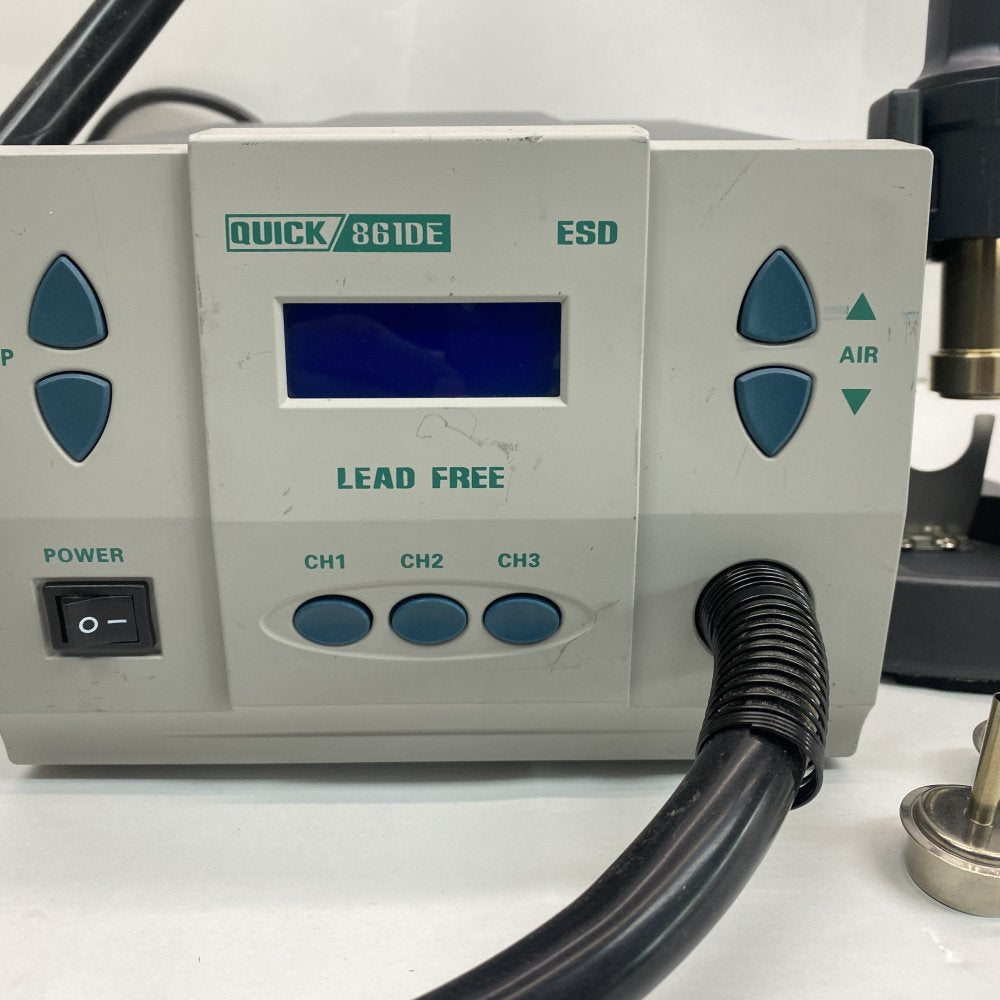 Industrial Hot Air Rework Station, 1300W, Quick 861DE, 4 Nozzle, 220V