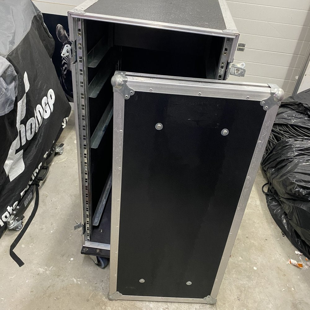 Professional 19-Inch Rack Flight Case ProRack w/Wheels & Lid Removable