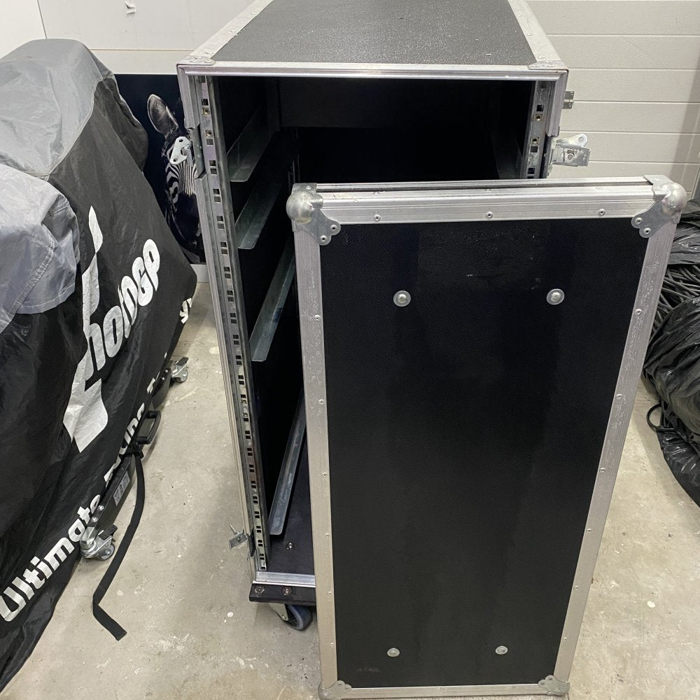 Professional 19-Inch Rack Flight Case ProRack w/Wheels & Lid Removable