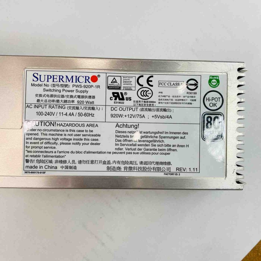 Enterprise Server PSU Bundle Supermicro Delta 80+ Gold 1200W 6 Units