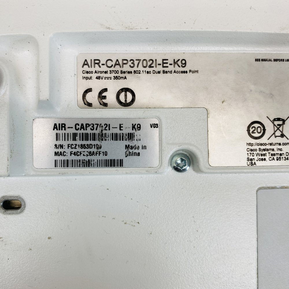 Enterprise Dual-Band Wireless Access Points Cisco AIR-CAP3702I-E-K9 802.11ac