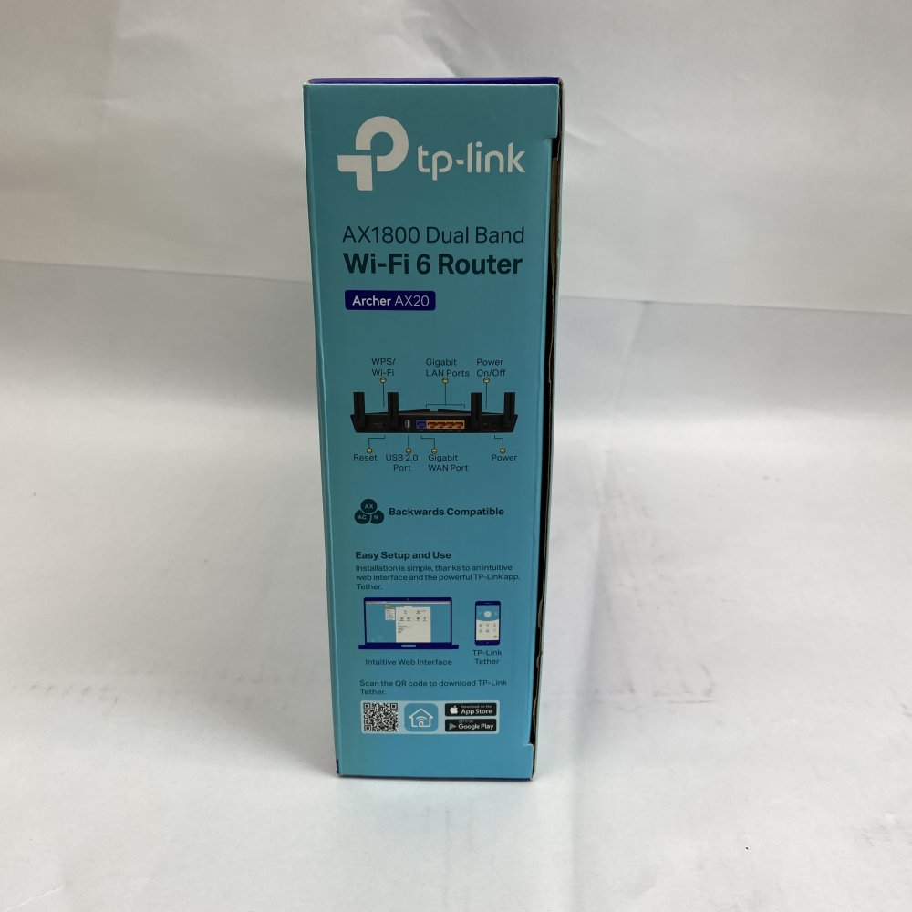 TP-Link Wi-Fi 6 Dual-Band Gigabit Router, Archer AX20, 4K Ready