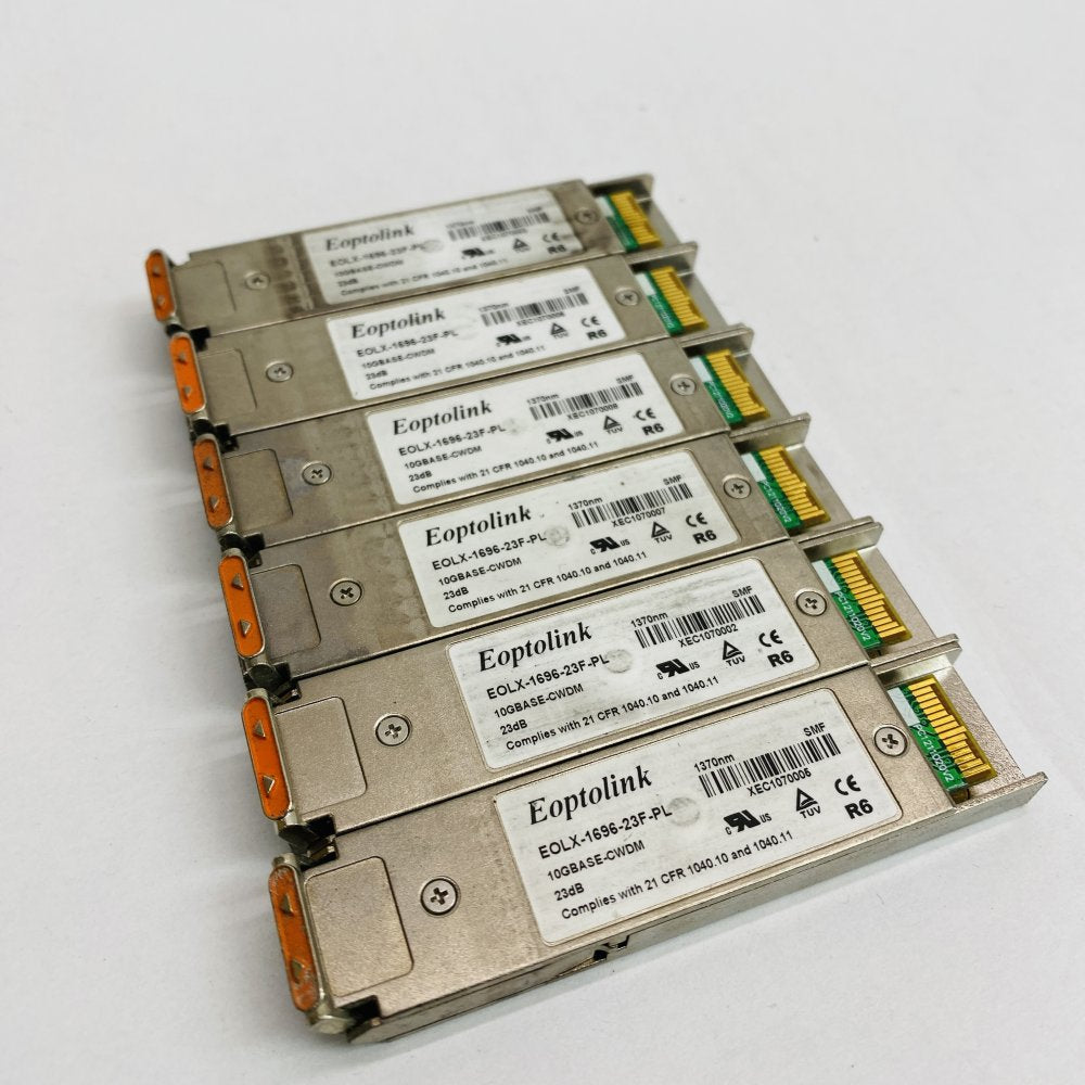6x Eoptolink EOLX-1696-23F-PL 1370nm 10G CWDM XFP 23dB SMF Transceivers