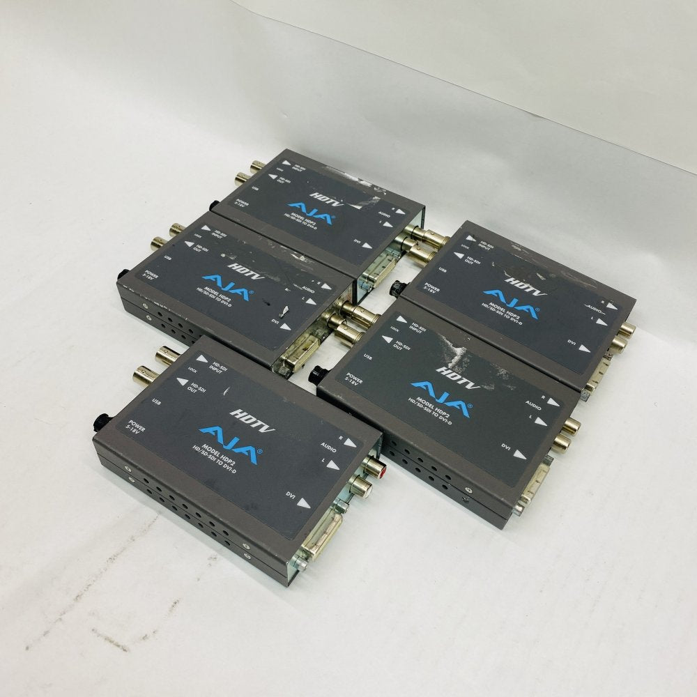 Lot of 5 AJA HDP2 HD/SD-SDI to DVI-D Broadcast Converters - Used