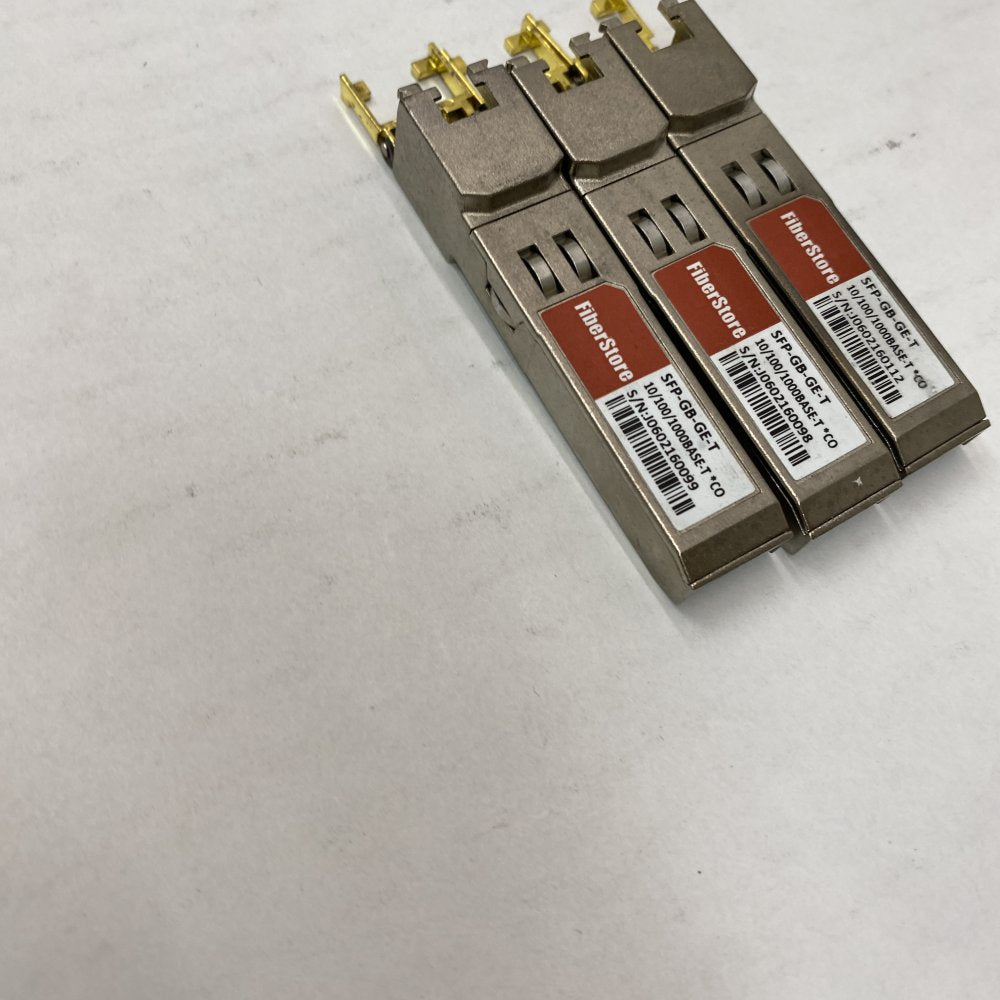 3 x Gigabit Ethernet Copper SFP Transceiver FiberStore SFP-GB-GE-T RJ45 100m