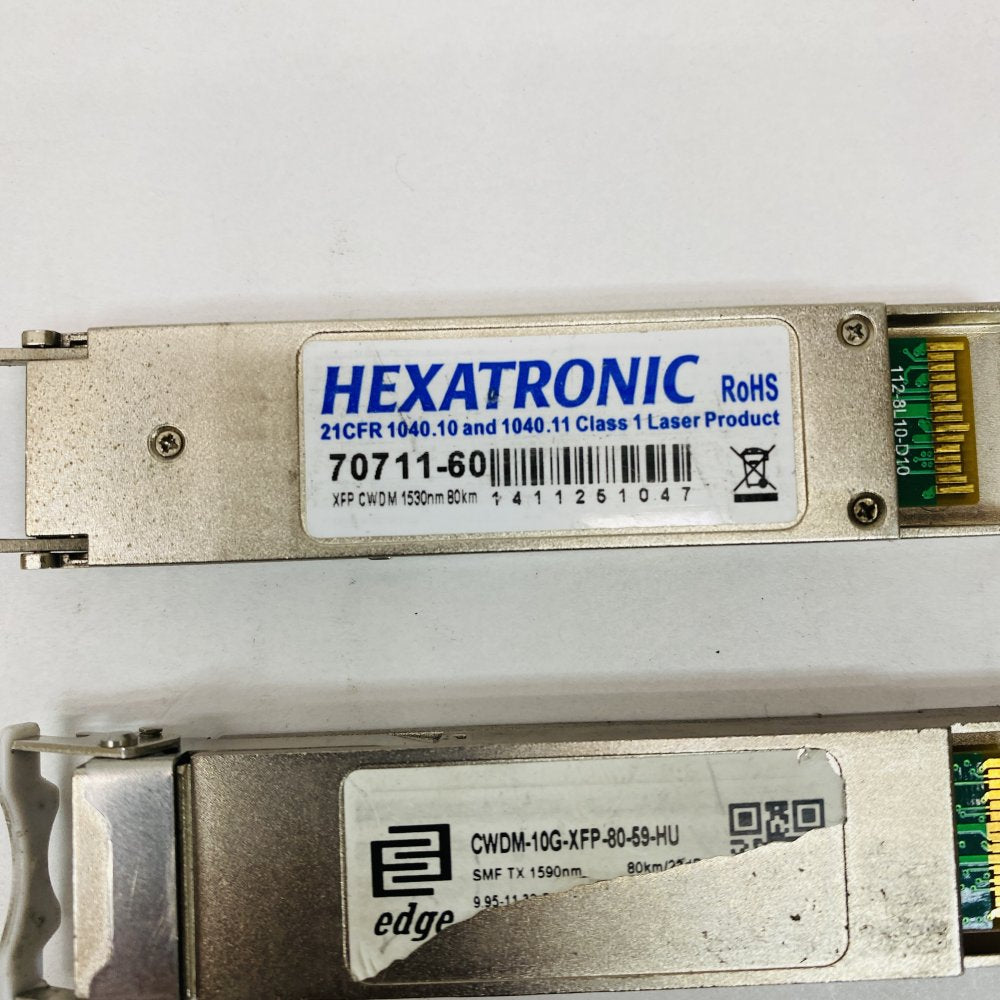 CWDM 10G XFP Modules Edge-Core Hexatronic 40km 80km SMF Fiber Optics
