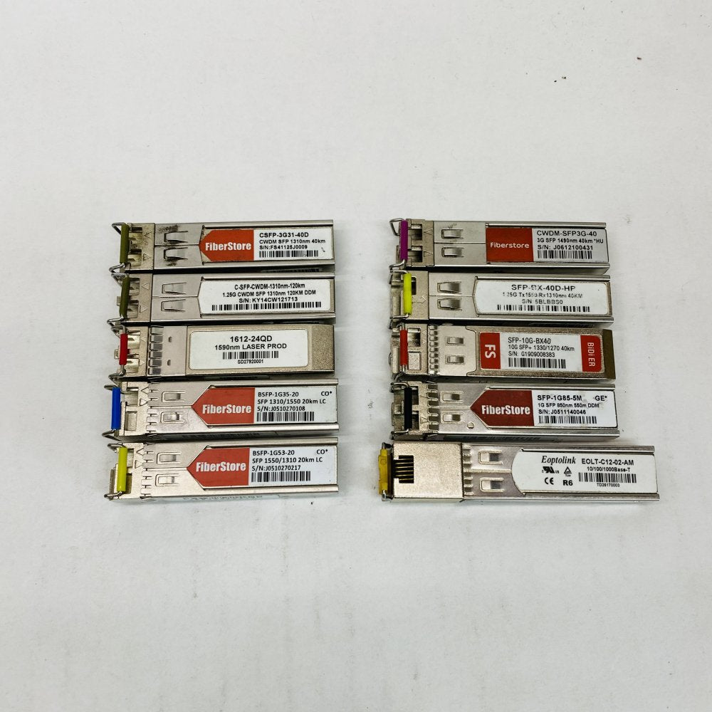 FiberStore Eoptolink Optical Copper Fiber Transceivers SFP SFP+ Lot 10