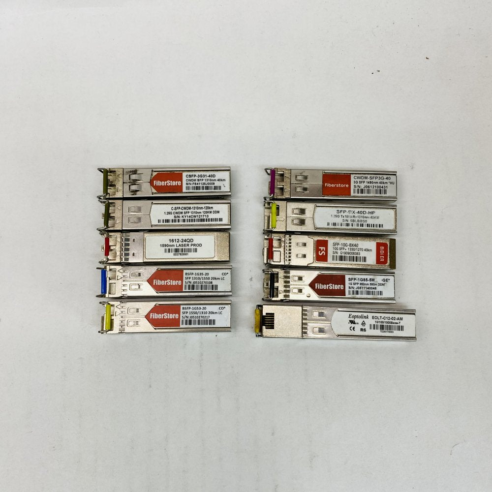FiberStore Eoptolink Optical Copper Fiber Transceivers SFP SFP+ Lot 10