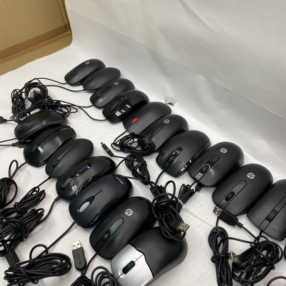 Ergonomic USB Optical Mice 1200 DPI Unbranded Bulk Pack of 18 Varied Colors