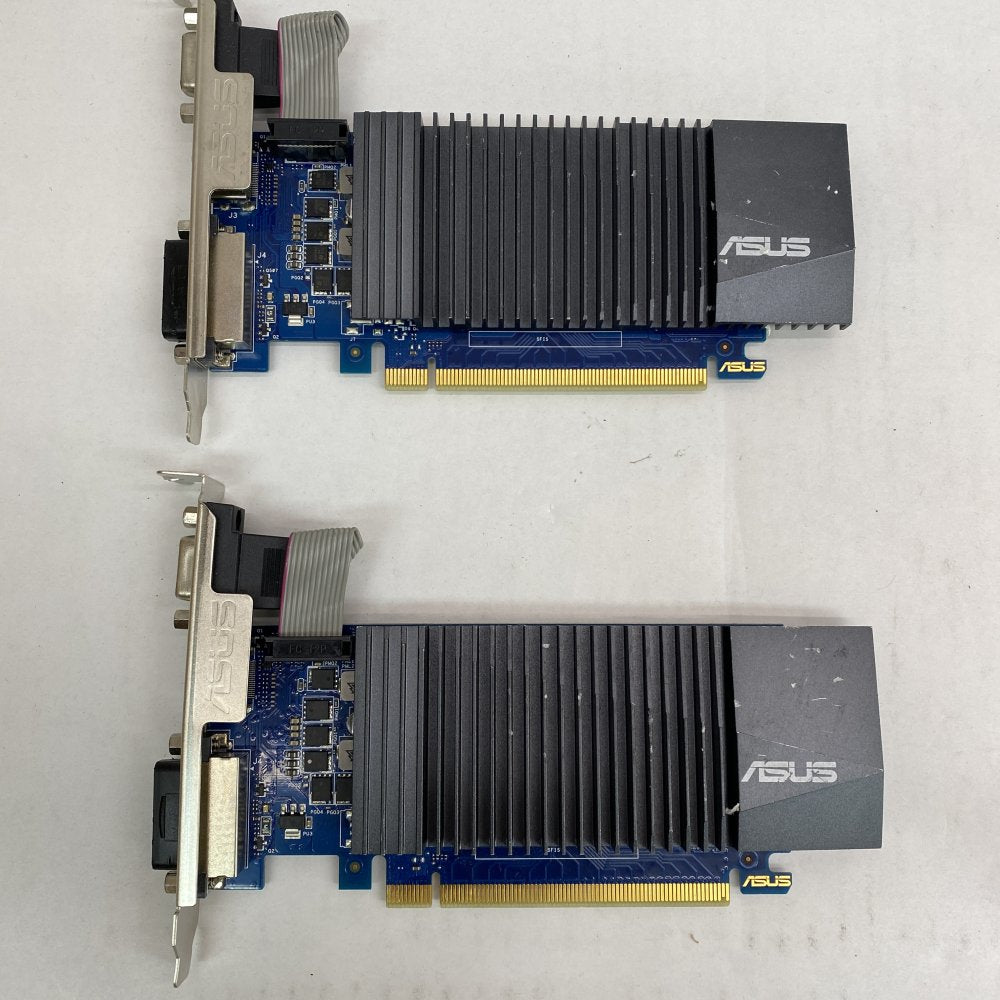 Lot of 2 × ASUS GT710‑SL‑1GD5 1 GB GDDR5 Fanless GT 710 PCIe Graphics Cards