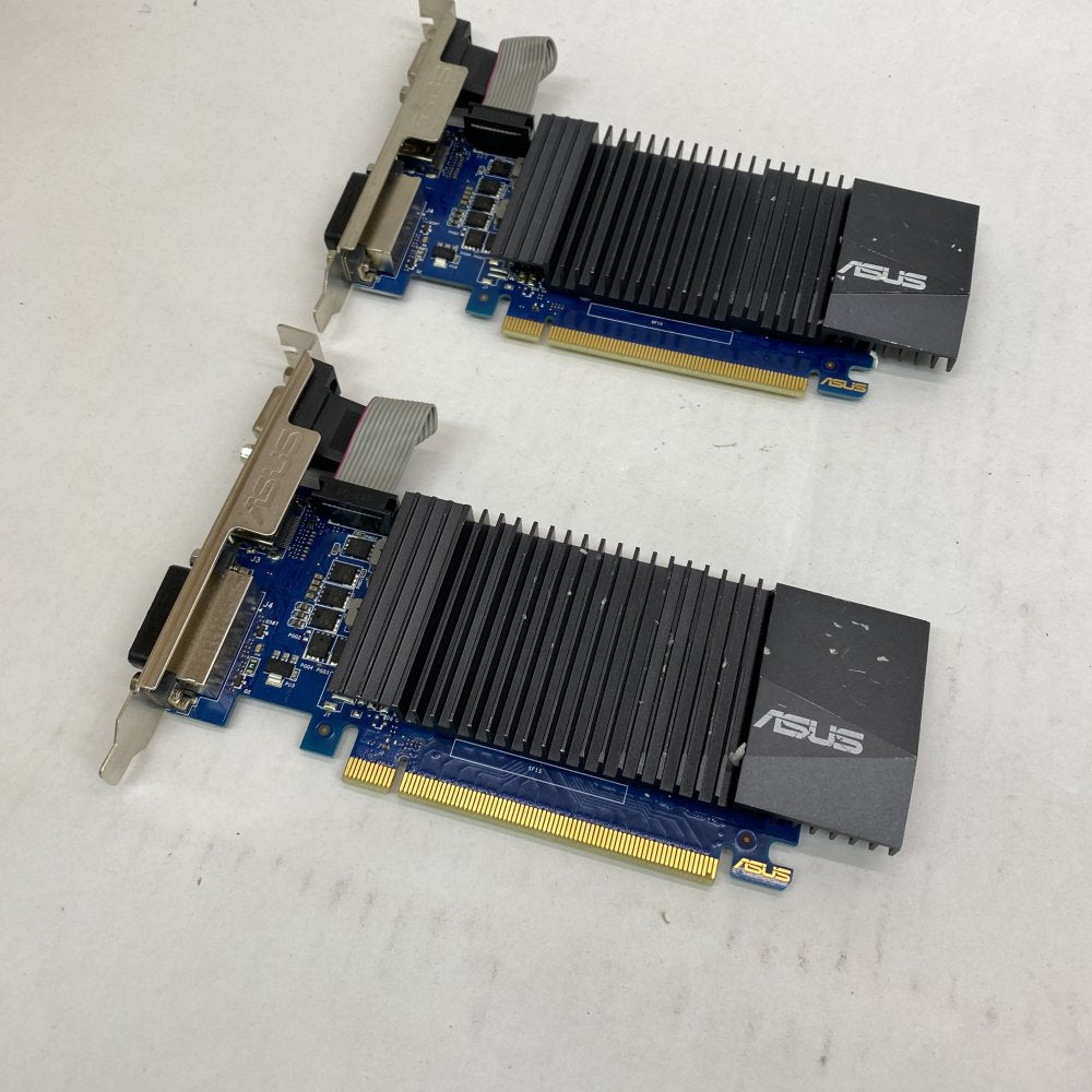 Lot of 2 × ASUS GT710‑SL‑1GD5 1 GB GDDR5 Fanless GT 710 PCIe Graphics Cards
