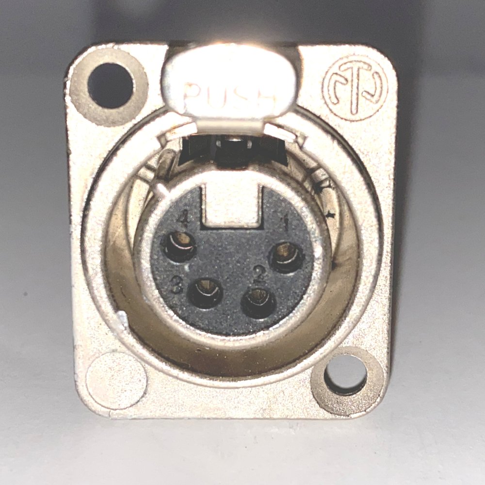 Neutrik NC4FD-LX Female 4 Pin XLR Chassis Panel Mount - Bundle of 20