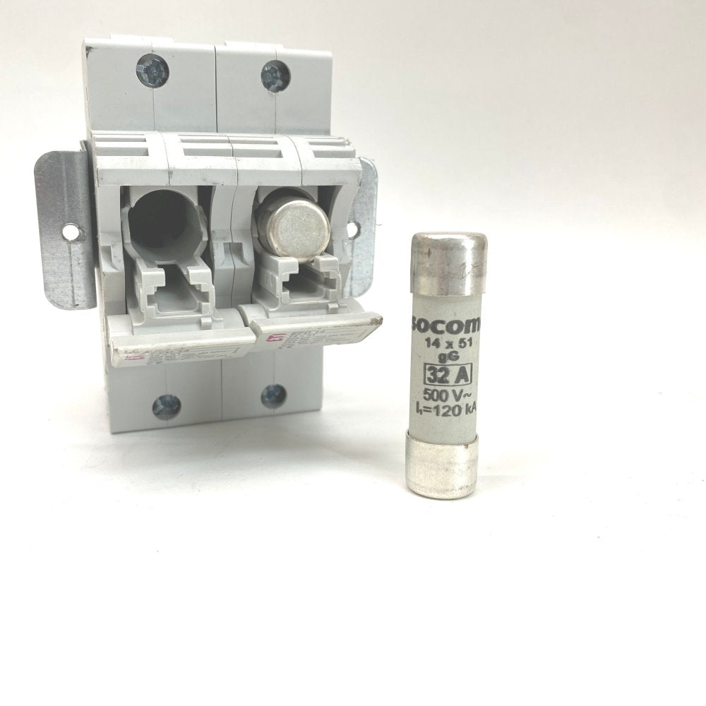 Industrial Fuse Switch Disconnector ETI EFD14 50A 2-Pole 14x51 Panel Mount
