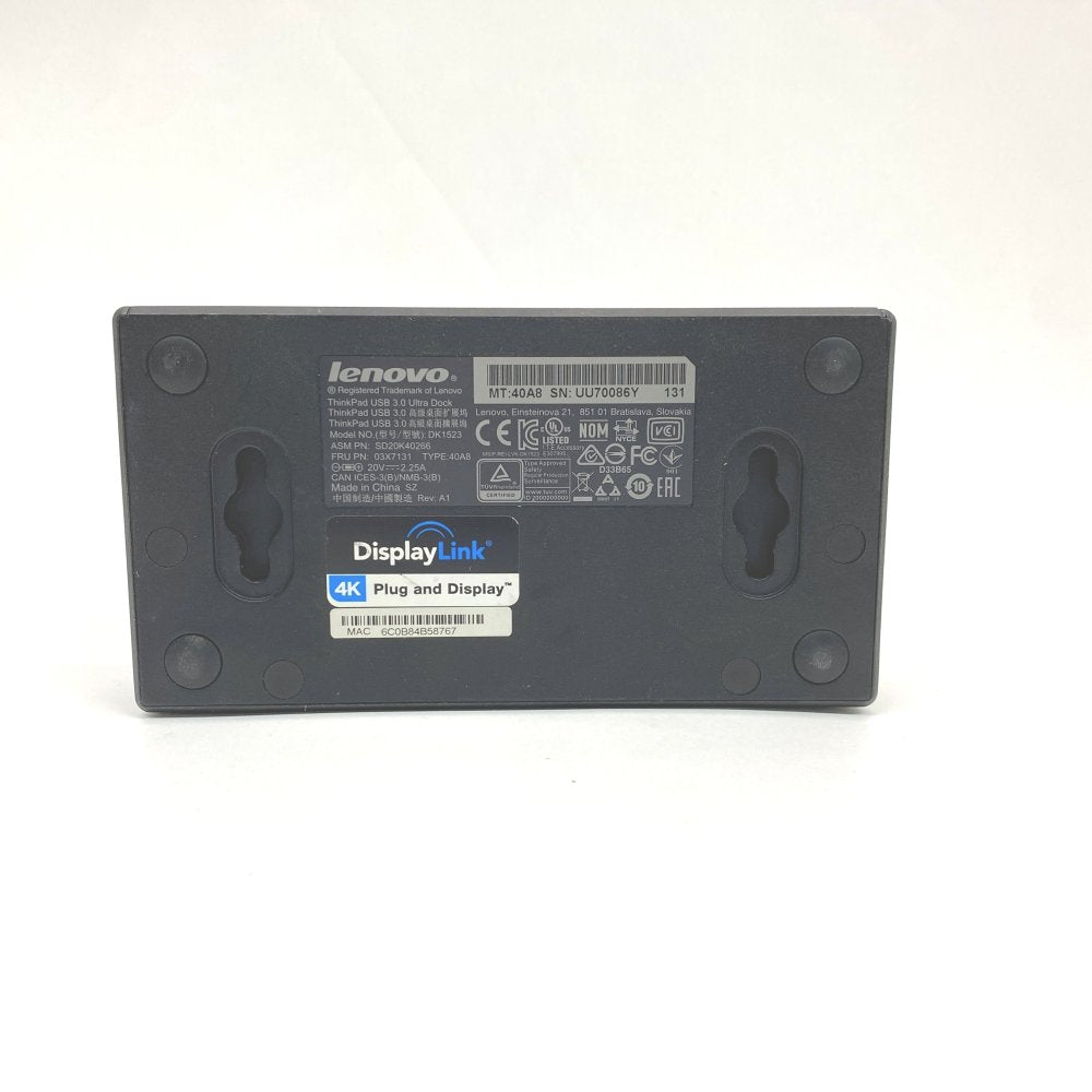 Lenovo ThinkPad USB 3.0 Ultra Dock DK1523 DisplayLink Docking Station – No PSU