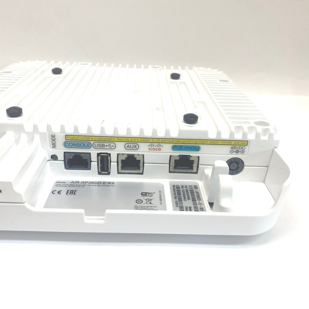 Cisco AIR‑AP3802I‑E‑K9 Dual‑Band 802.11ac Wave 2 Access Point (Used)