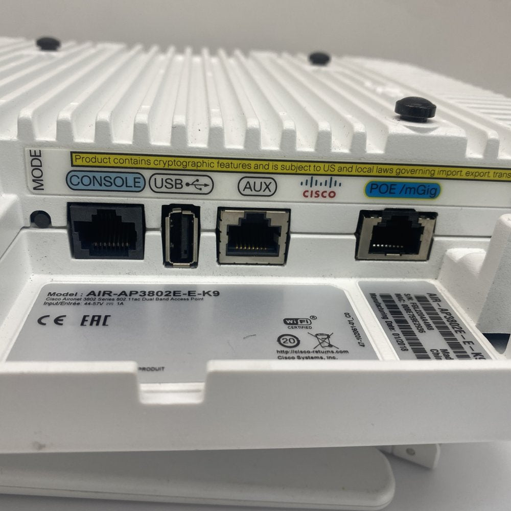Cisco Aironet AIR-AP3802E-E-K9 Dual-Band 802.11ac Wave 2 AP + 4 Antennas