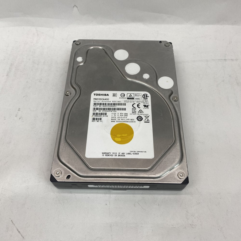 Toshiba MG03SCA400 4TB 3.5" SAS 6Gb/s 7200RPM Server Hard Drive – Tested Used