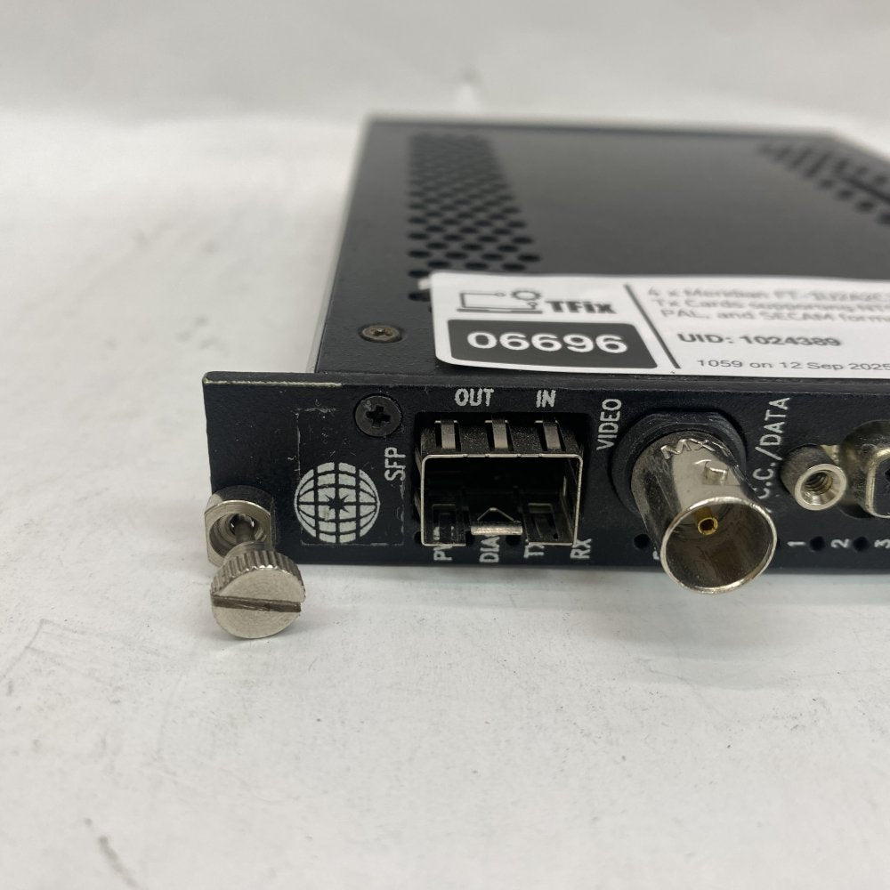 4 x Meridian FT-1U2A2C2G Tx Cards supporting NTSC, PAL, and SECAM formats