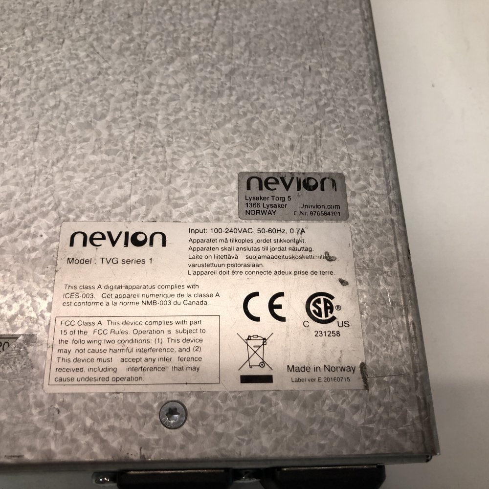 Nevion TVG1 RF Analyser Rackmount BNC Ethernet High-Performance Broadcast