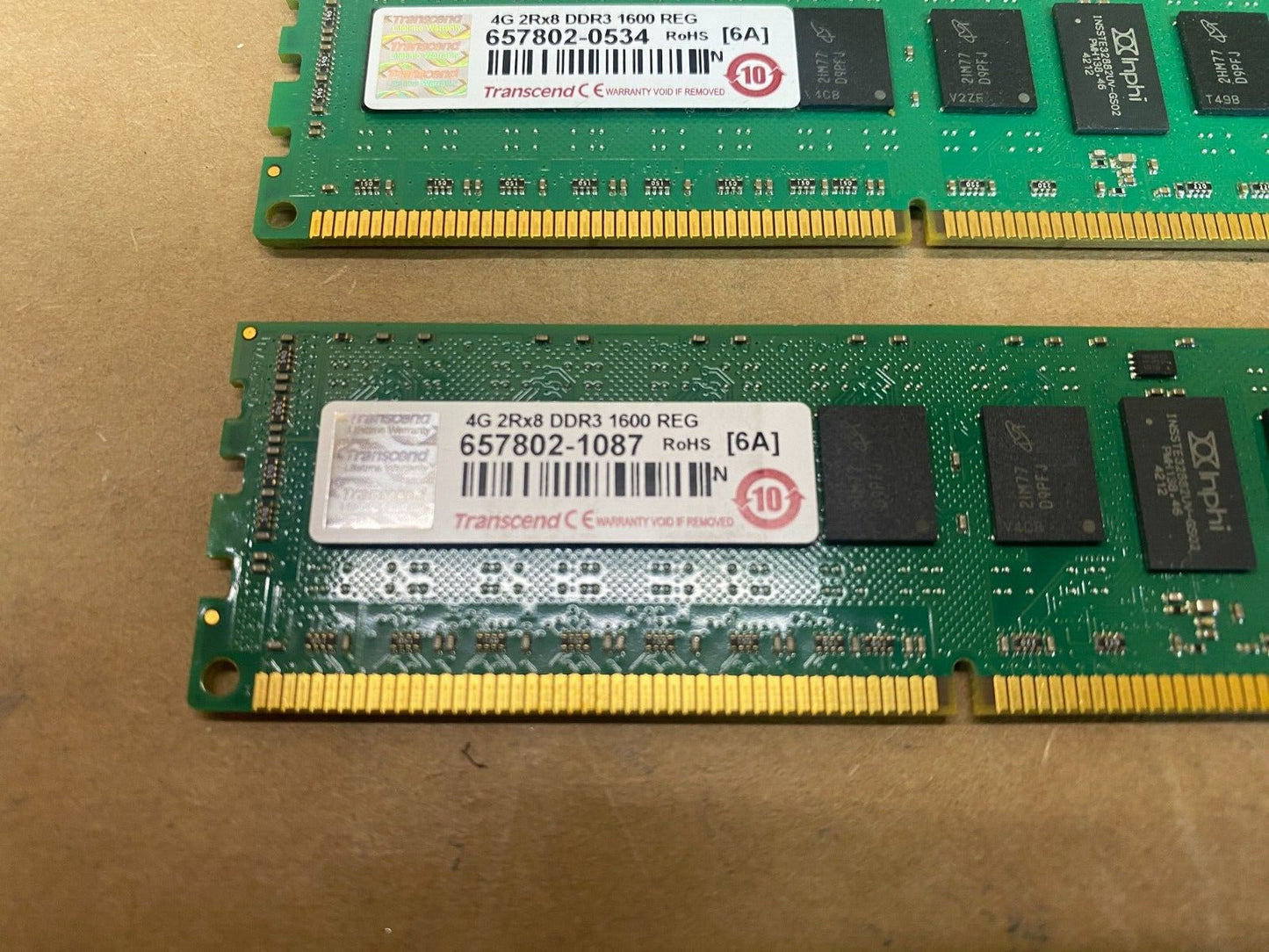 Transcend 32GB (8x4GB) DDR3 1600MHz RAM 2Rx8 Tested Good Memory Kit