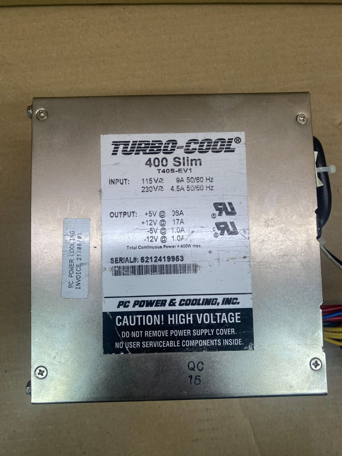 ATX Power Supply Turbo-Cool 400 by Power & Cooling Inc Slim Design