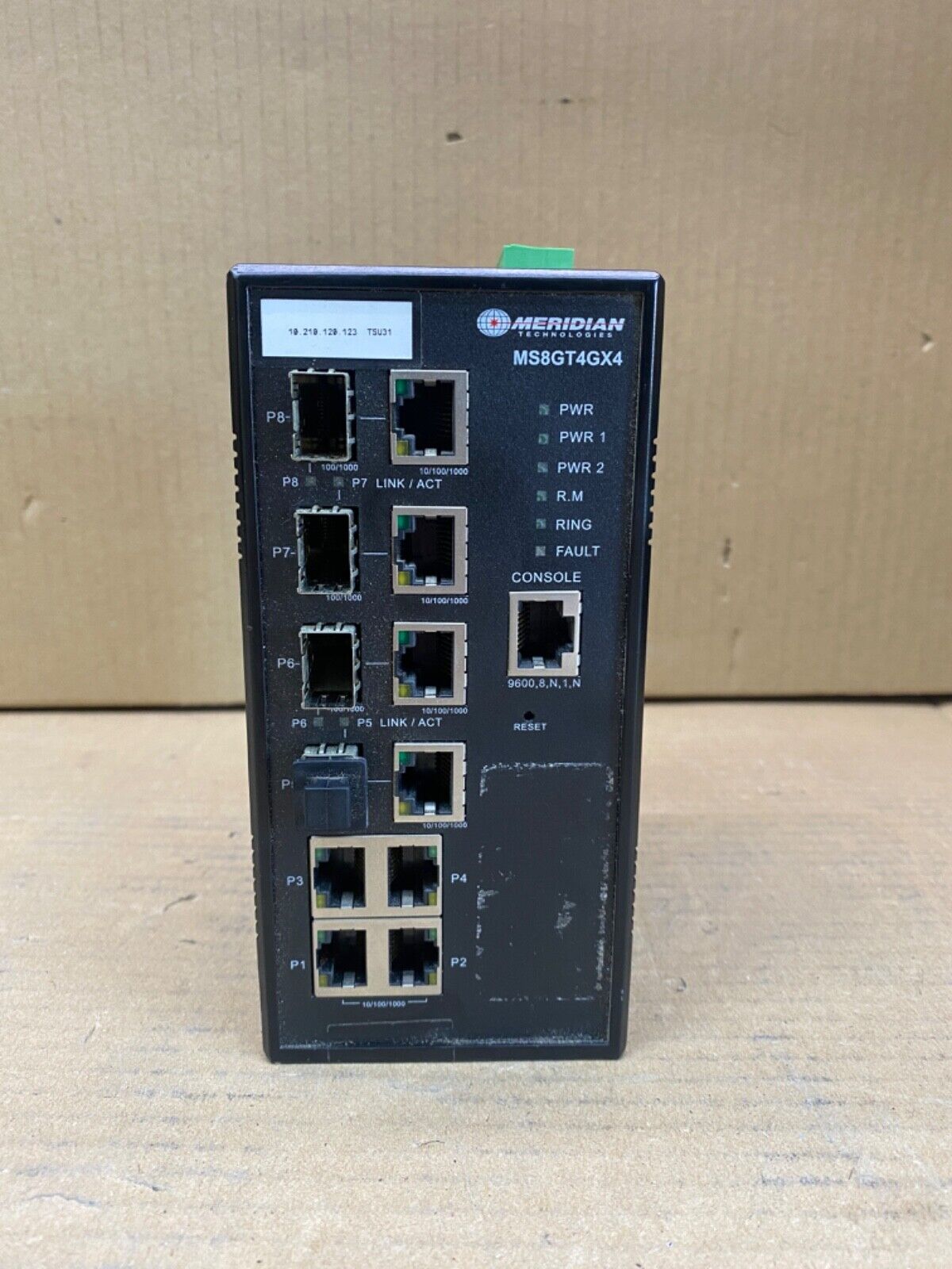 Industrial Gigabit Ethernet Switch Meridian MS8GT4GX4 8-Port SFP 10GbE