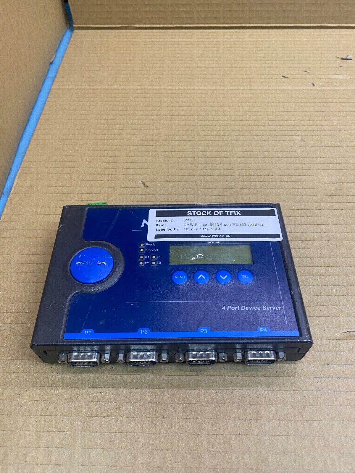 Industrial 4-Port RS-232 Serial Device Server NPort 5410 TCP UDP LCD