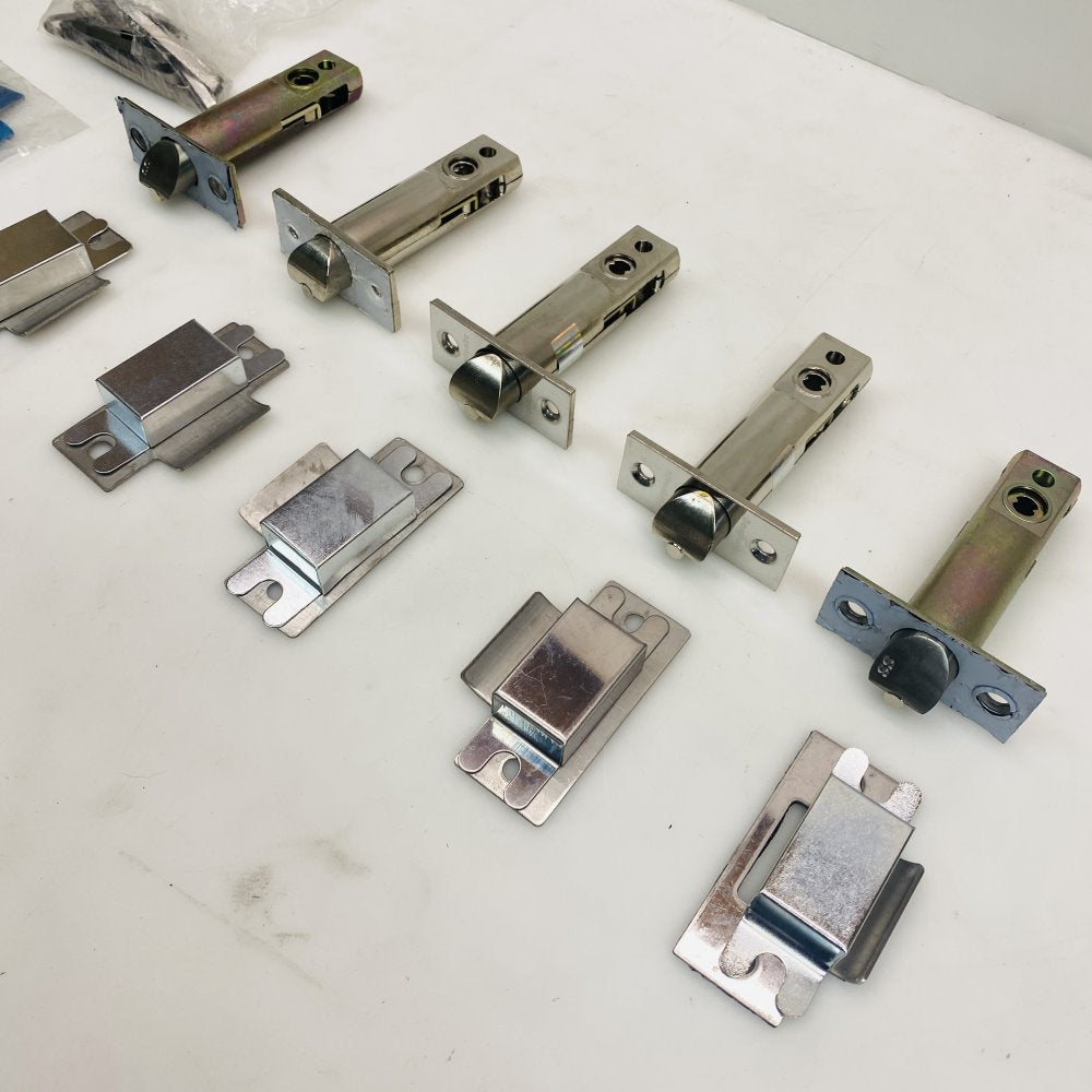 Tubular Door Latch Bolts with Strike Plates Lot of 5 Heavy Duty