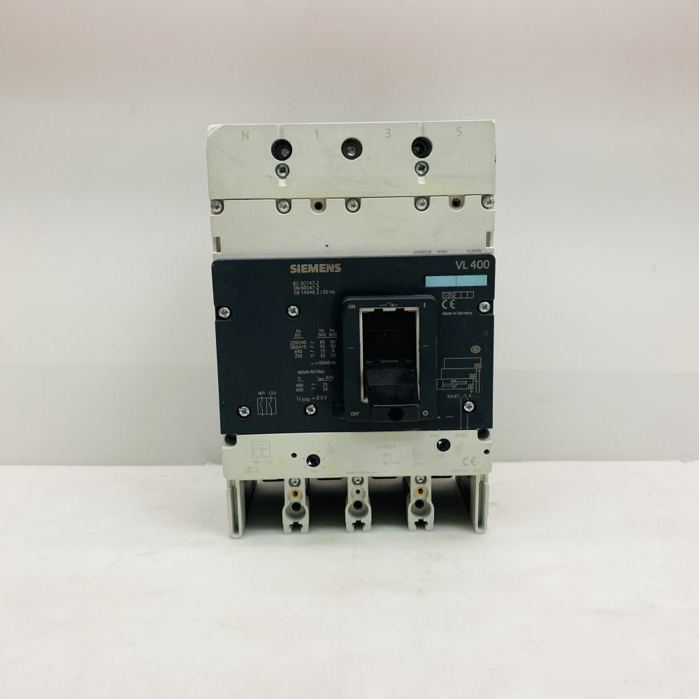 SIEMENS VL400 400A Molded Case Circuit Breaker MCCB 3VL47 Series Grade-C