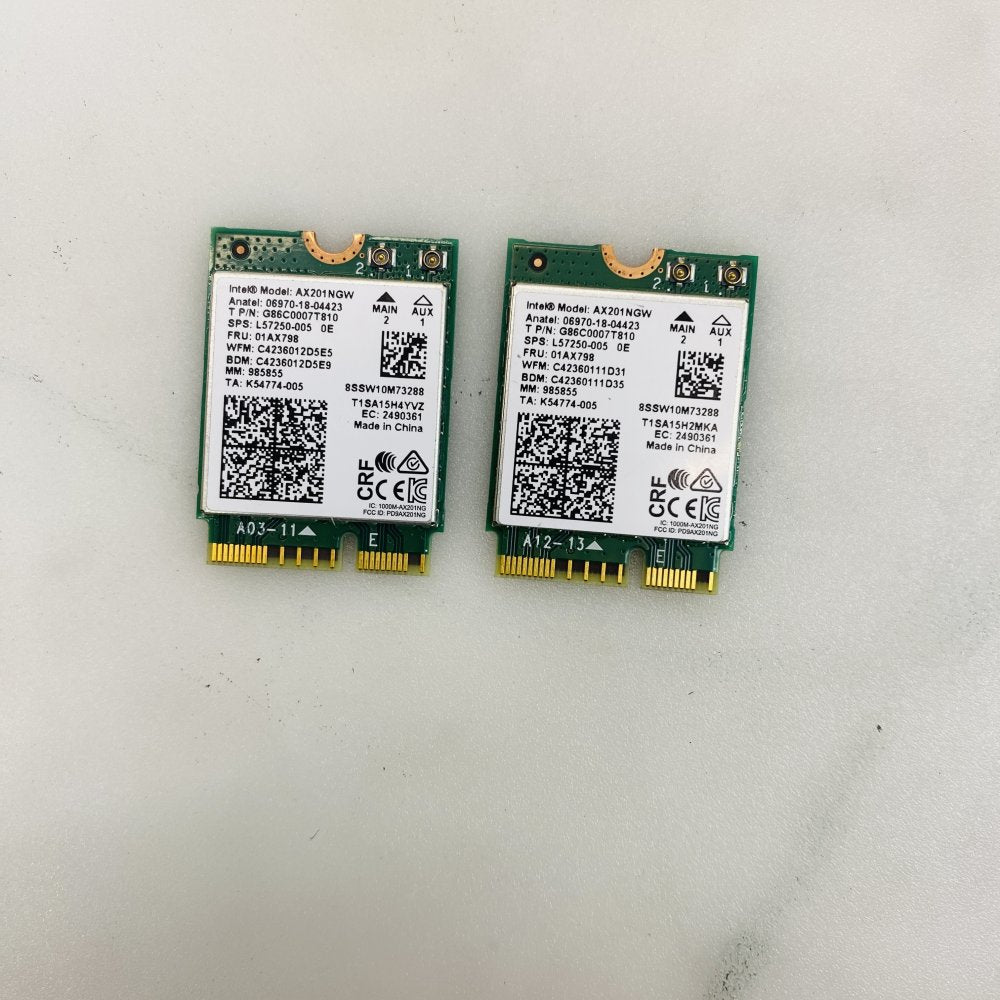 Intel AX201NGW M.2 WiFi 6 Wireless Card Lot of 2 Grade-A