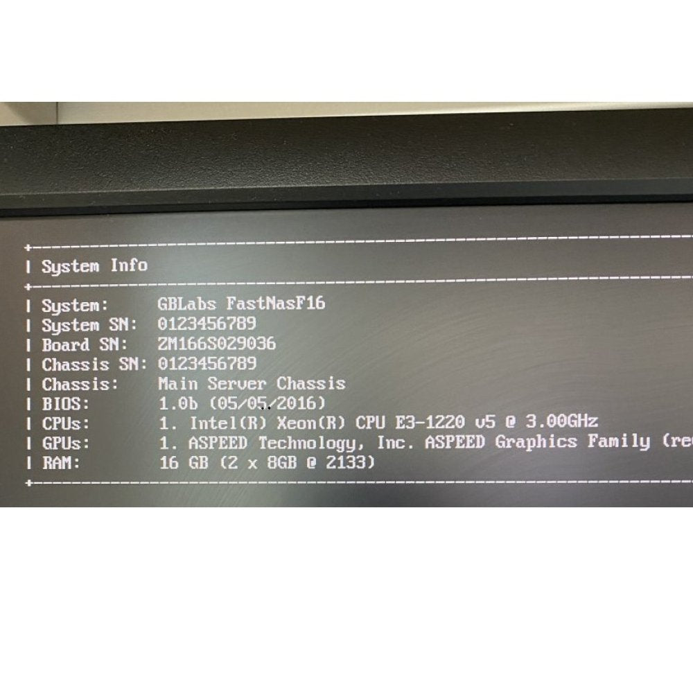 GBLabs FastNAS F16 16-Bay NAS Xeon E3-1220 16GB Ram Grade B